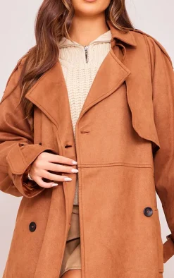 PrettyLittleThing Trench Coats*Faux Suede Trench Coat