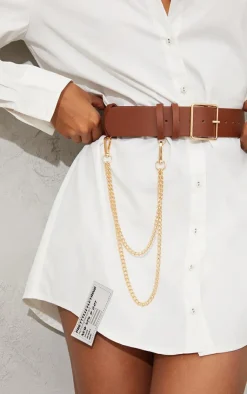 PrettyLittleThing Waist Belts*Gold Chain Waist Belt