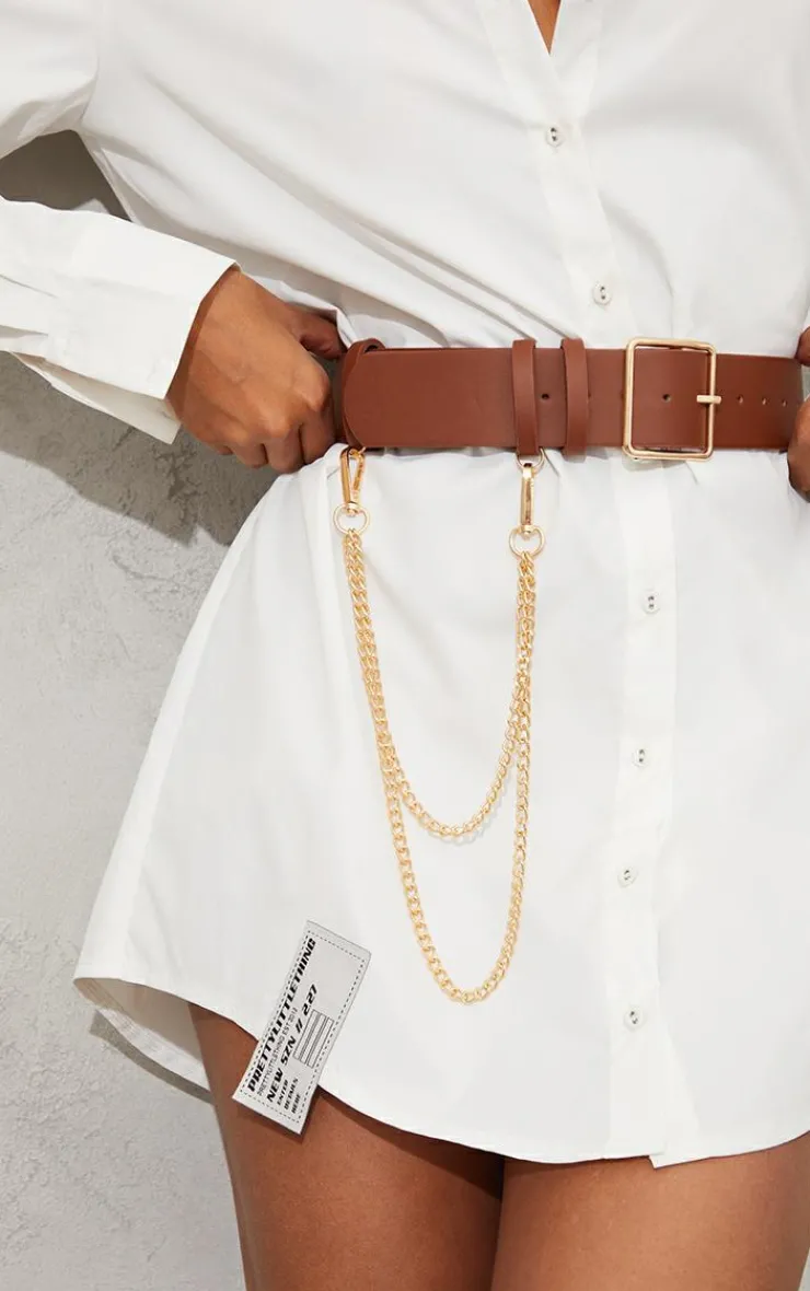 PrettyLittleThing Waist Belts*Gold Chain Waist Belt