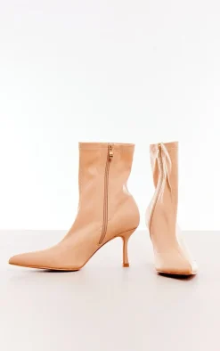 PrettyLittleThing Heeled Boots*Point Toe Low Heeled Ankle Sock Boots