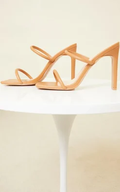 PrettyLittleThing Wide Fit Heels*Wide Fit Extreme Square Toe Twin Strap Mule High Heels