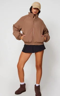 PrettyLittleThing Puffer Jackets*& Sand Reversible Bomber Puffer Jacket
