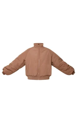 PrettyLittleThing Puffer Jackets*& Sand Reversible Bomber Puffer Jacket