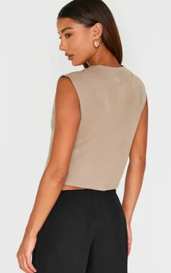 PrettyLittleThing Sleeveless Tops*Asymmetric Boxy Vest