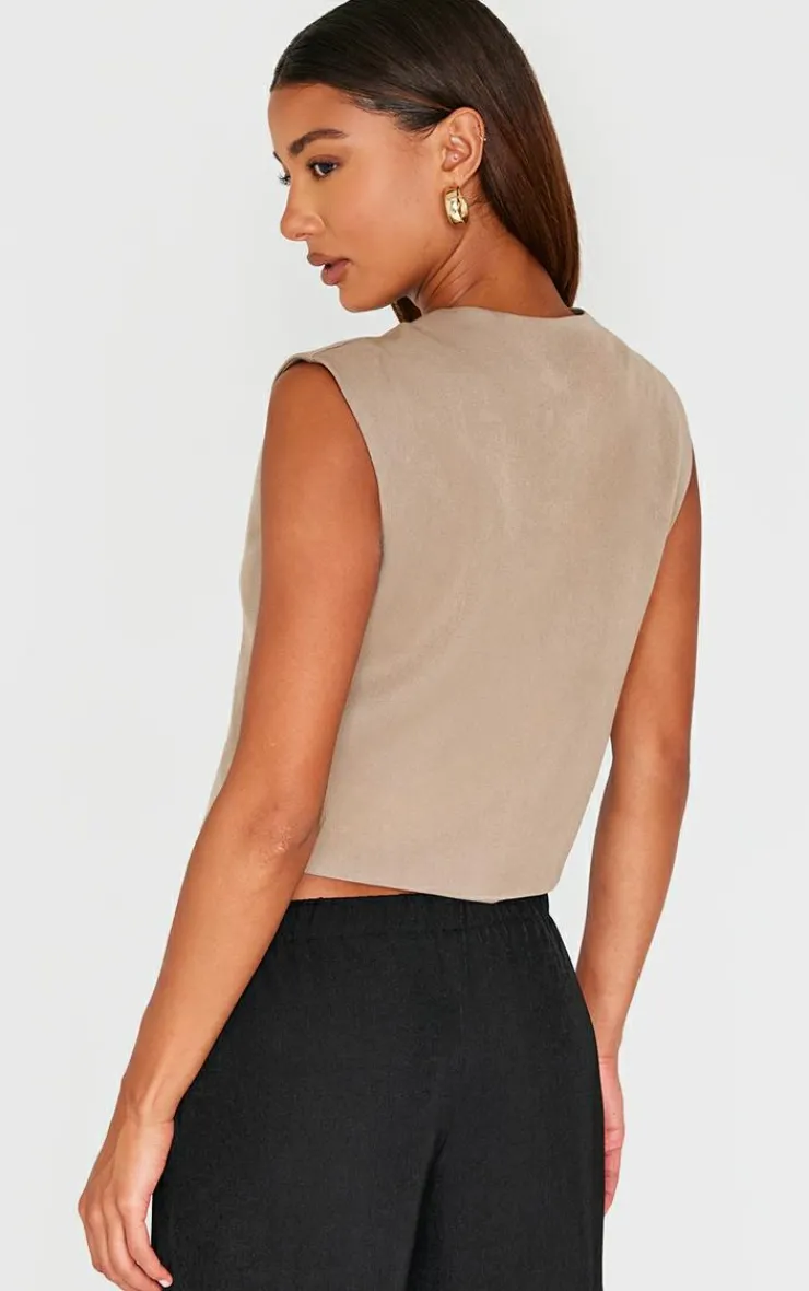 PrettyLittleThing Sleeveless Tops*Asymmetric Boxy Vest