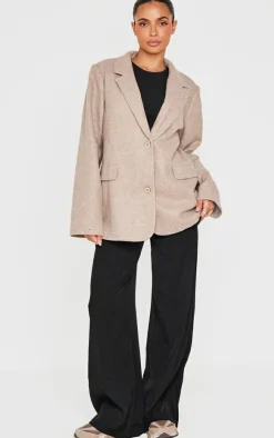 PrettyLittleThing Wool Coats*Brushed Wool Look Tailored Blazer