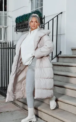 PrettyLittleThing Puffer Jackets*Chevron Quilted Maxi Puffer Coat