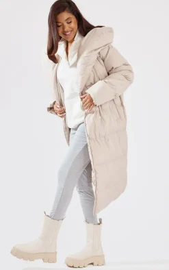 PrettyLittleThing Puffer Jackets*Chevron Quilted Maxi Puffer Coat