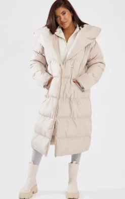 PrettyLittleThing Puffer Jackets*Chevron Quilted Maxi Puffer Coat