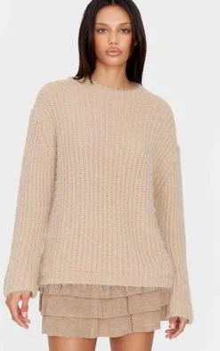 PrettyLittleThing Oversized Sweaters*Eyelash Knit Super Oversized Sweater