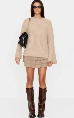 PrettyLittleThing Oversized Sweaters*Eyelash Knit Super Oversized Sweater