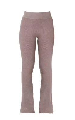 PrettyLittleThing Snatched*Faded Snatched Rib Flared Folded Waist Pants