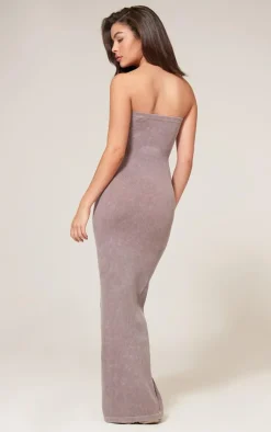PrettyLittleThing Snatched*Faded Snatched Rib Bandeau Midaxi Dress
