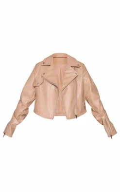 PrettyLittleThing Faux Leather Jackets*Faux Leather Zip Up Quilted Shoulder Biker Jacket