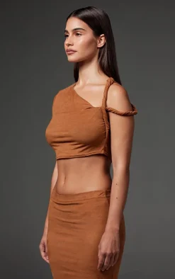 PrettyLittleThing Faux Suede Midaxi Skirt Taupe