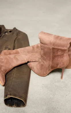 PrettyLittleThing High Heels*Faux Suede Point Toe Knee High Stiletto Heeled Boots