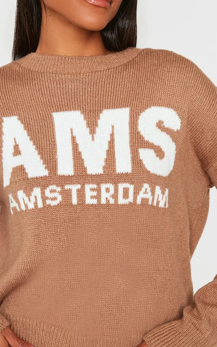 PrettyLittleThing Oversized Sweaters*Graphic Soft Knit Oversized Sweater