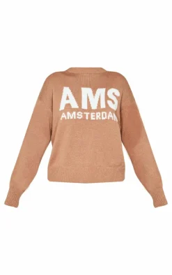 PrettyLittleThing Oversized Sweaters*Graphic Soft Knit Oversized Sweater