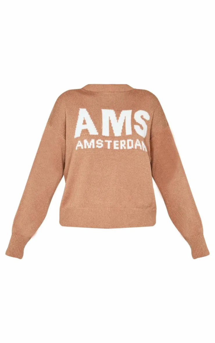 PrettyLittleThing Oversized Sweaters*Graphic Soft Knit Oversized Sweater
