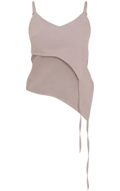 PrettyLittleThing Camisole*Linen Asymmetric Strappy Detail Cami Top