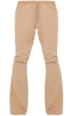 Best PrettyLittleThing Linen Look Fitted Flared Pants Taupe