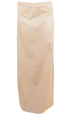 Best PrettyLittleThing Linen Look Floaty Maxi Skirt Taupe