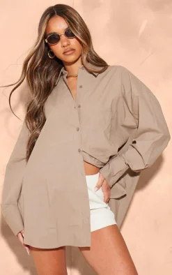 PrettyLittleThing Shirts*Linen Look Pocket Detail Oversized Shirt