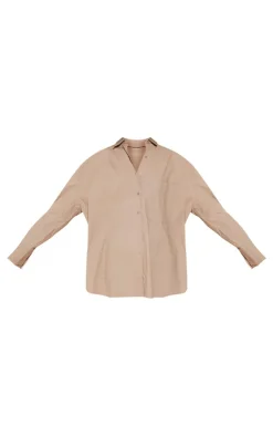 PrettyLittleThing Shirts*Linen Look Pocket Detail Oversized Shirt