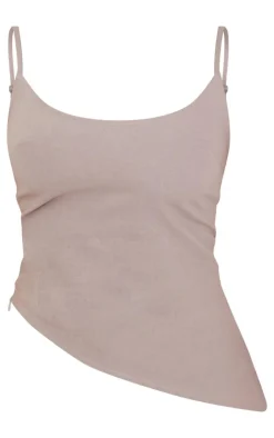 PrettyLittleThing Camisole*Linen Strappy Asymmetric Cami Top