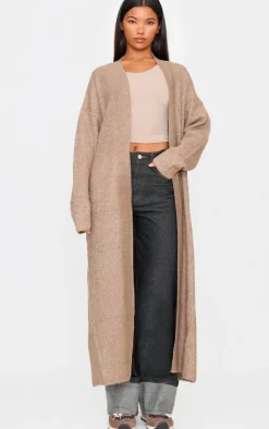 PrettyLittleThing Knitted Two Piece Sets*Marl Knit Rib Maxi Cardigan