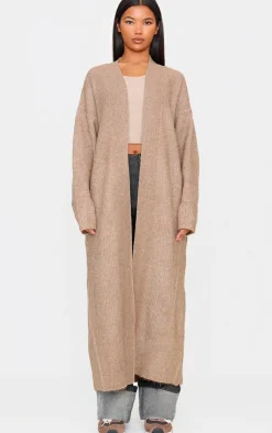 PrettyLittleThing Knitted Two Piece Sets*Marl Knit Rib Maxi Cardigan