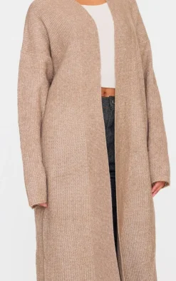 PrettyLittleThing Knitted Two Piece Sets*Marl Knit Rib Maxi Cardigan
