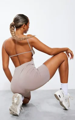 PrettyLittleThing Unitards*Matte Sculpt Strappy Back Detail Unitard