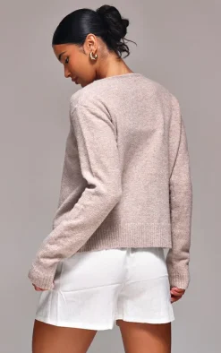 PrettyLittleThing Cardigans*Melange Soft Knit Basic Button Up Cardigan