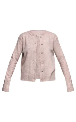 PrettyLittleThing Cardigans*Melange Soft Knit Basic Button Up Cardigan