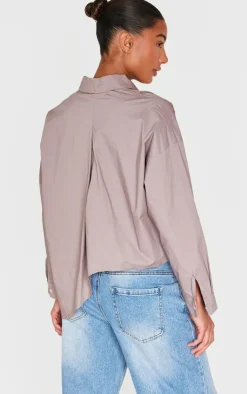 PrettyLittleThing Shirts*Oversized Asymmetric Strap Detail Shirt