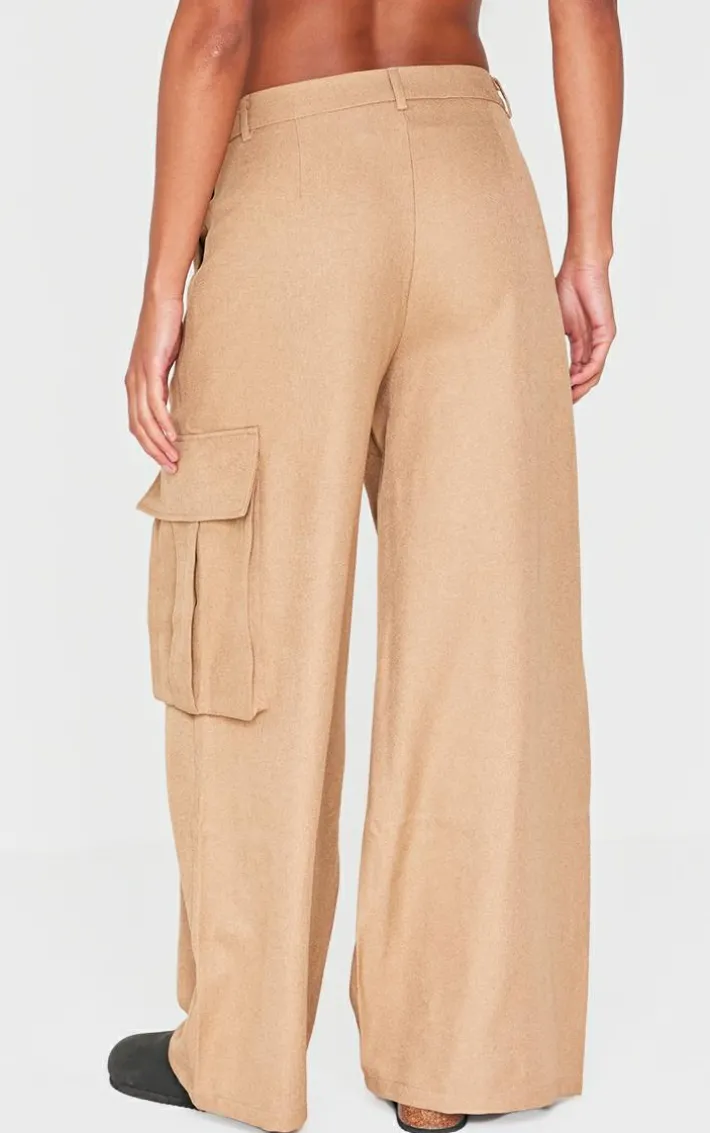 Taupe Premium Cargo Pocket Detail Tailored Pants