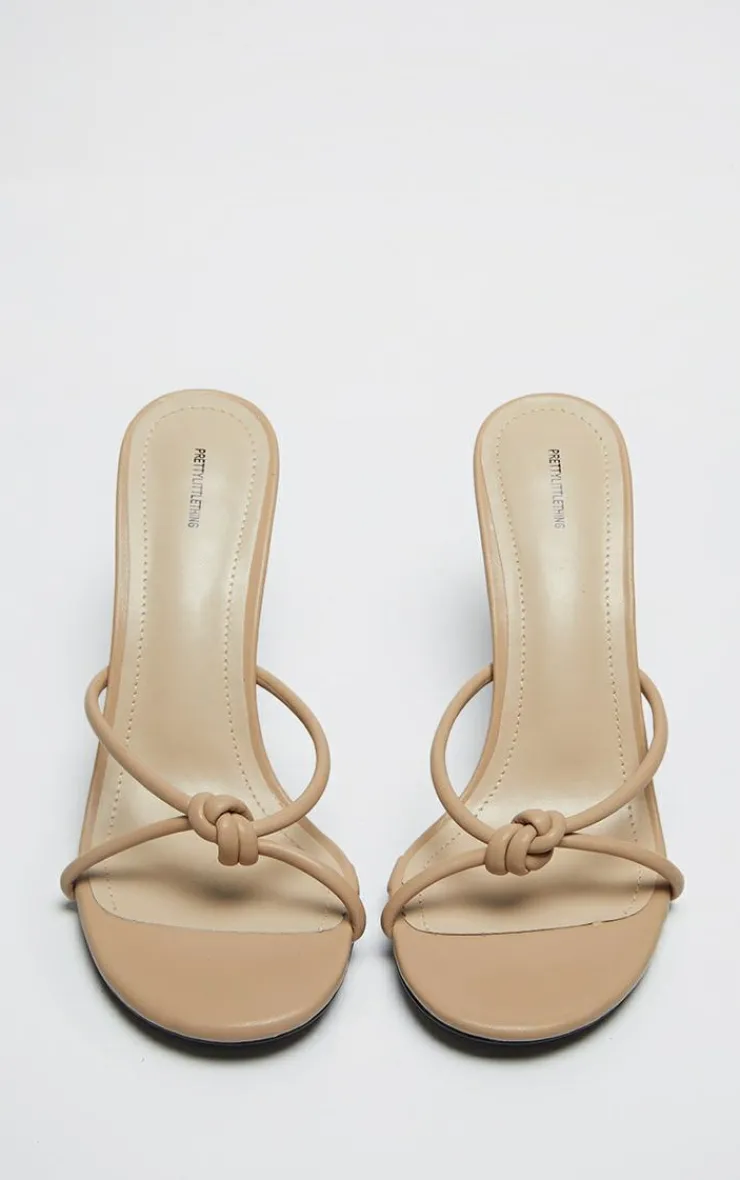 PrettyLittleThing Mules*PU Knotted Mid Heeled Mule Sandals