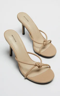 PrettyLittleThing Mules*PU Knotted Mid Heeled Mule Sandals