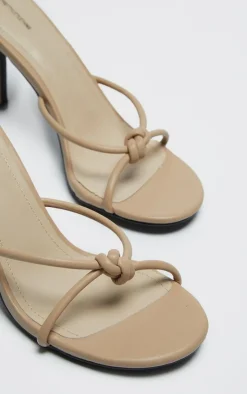 PrettyLittleThing Mules*PU Knotted Mid Heeled Mule Sandals