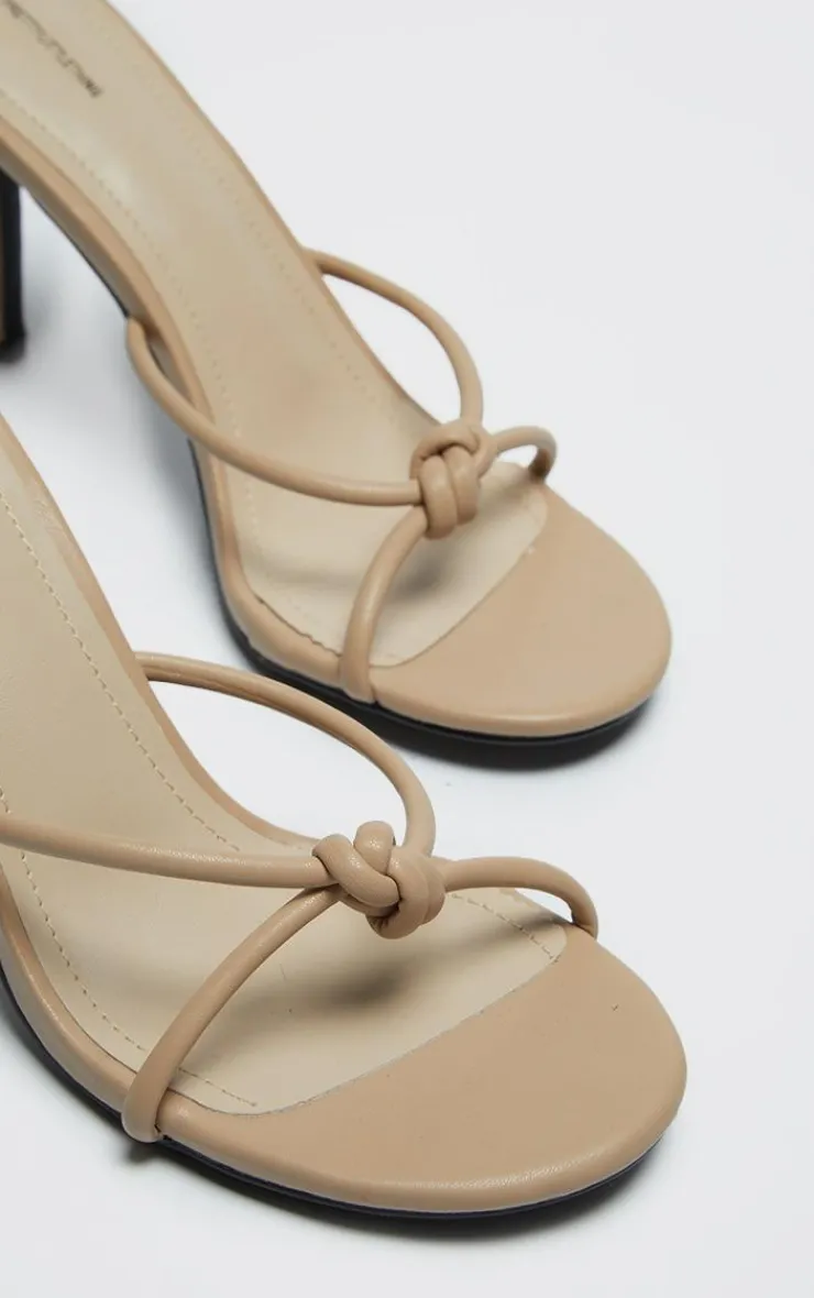 PrettyLittleThing Mules*PU Knotted Mid Heeled Mule Sandals