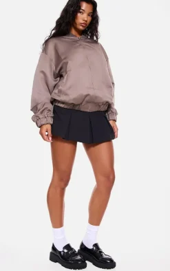 PrettyLittleThing Bomber Jackets*Satin Look Oversized Bomber Jacket