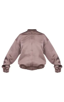 PrettyLittleThing Bomber Jackets*Satin Look Oversized Bomber Jacket