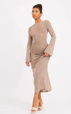 Scoop Back Filagree Knit Maxi Dress-PrettyLittleThing Discount