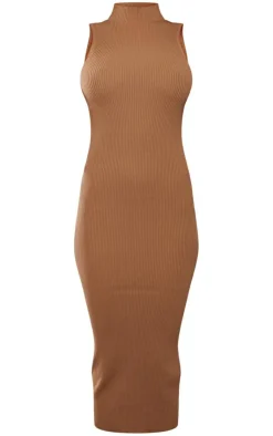 Sleeveless Rib Knit Midaxi Bodycon Dress-PrettyLittleThing Outlet