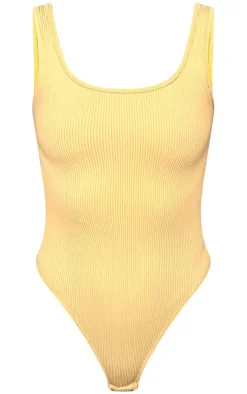 PrettyLittleThing Snatched*Snatched Rib Scoop Neck Bodysuit