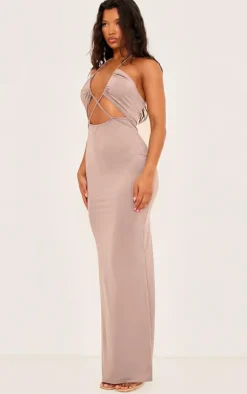 Soft Touch Halter Neck Cut Out Maxi Dress-PrettyLittleThing Outlet