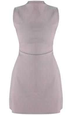 Stretch Woven Ruched Detail Bodycon Dress-PrettyLittleThing New