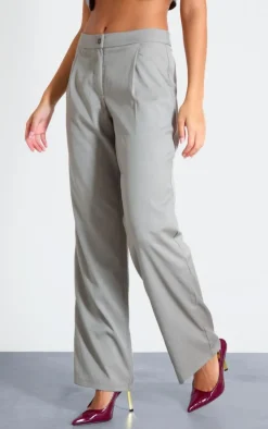 Best PrettyLittleThing Tailored Straight Leg Pants Taupe