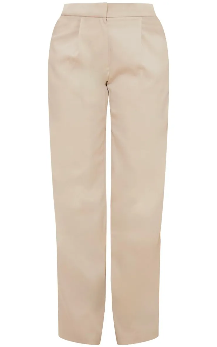 Best PrettyLittleThing Tailored Wide Leg Pants Taupe